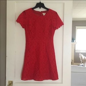 J crew Red Lace Dress